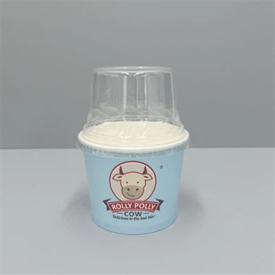 12oz glas krèm papye basen ak kouvèti plastik pou glas krèm